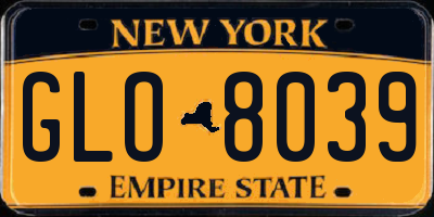 NY license plate GLO8039