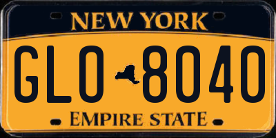 NY license plate GLO8040