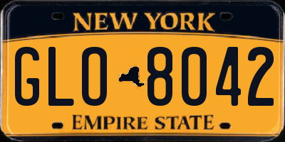 NY license plate GLO8042