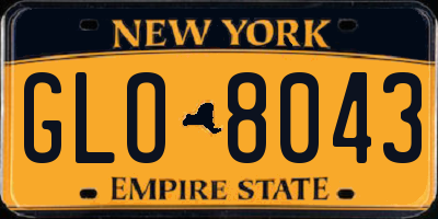 NY license plate GLO8043