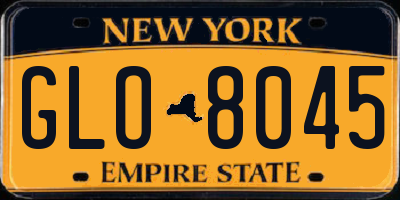 NY license plate GLO8045