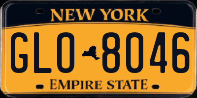 NY license plate GLO8046