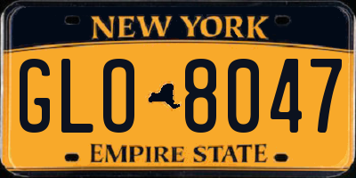 NY license plate GLO8047