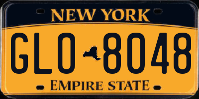 NY license plate GLO8048