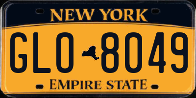 NY license plate GLO8049