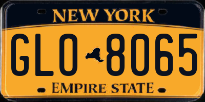 NY license plate GLO8065