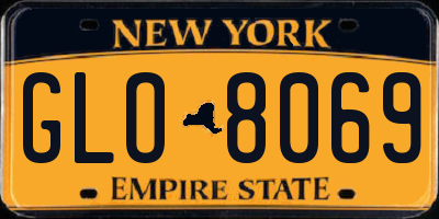 NY license plate GLO8069