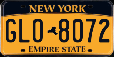 NY license plate GLO8072