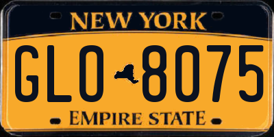 NY license plate GLO8075