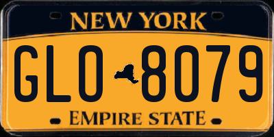 NY license plate GLO8079