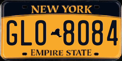 NY license plate GLO8084