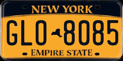 NY license plate GLO8085