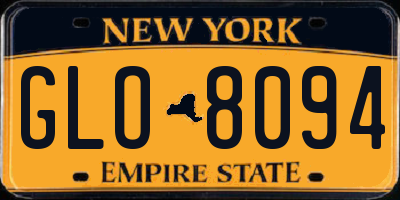 NY license plate GLO8094