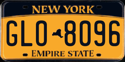 NY license plate GLO8096