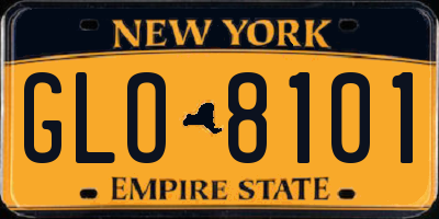 NY license plate GLO8101