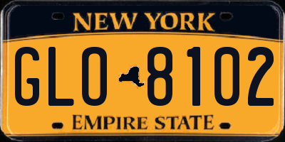 NY license plate GLO8102