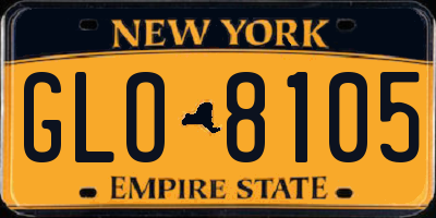 NY license plate GLO8105