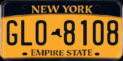 NY license plate GLO8108
