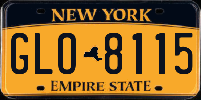 NY license plate GLO8115