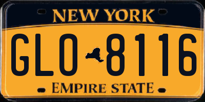 NY license plate GLO8116