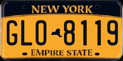 NY license plate GLO8119