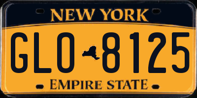 NY license plate GLO8125