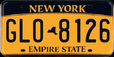 NY license plate GLO8126