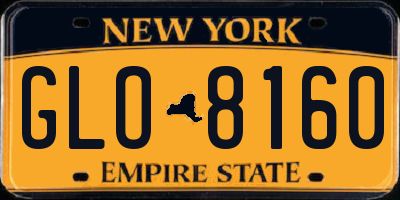 NY license plate GLO8160