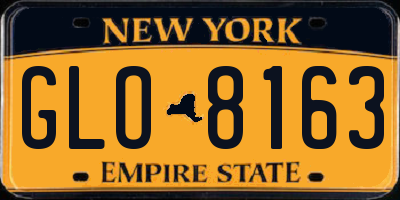 NY license plate GLO8163