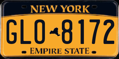 NY license plate GLO8172