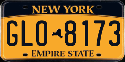 NY license plate GLO8173