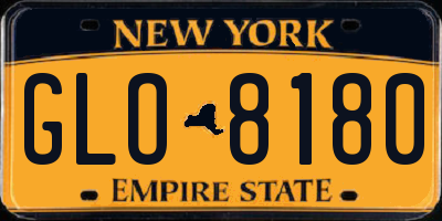 NY license plate GLO8180