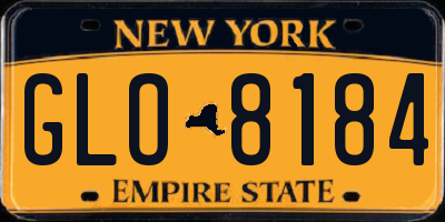 NY license plate GLO8184