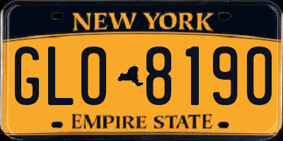 NY license plate GLO8190