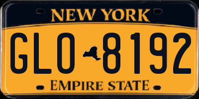 NY license plate GLO8192