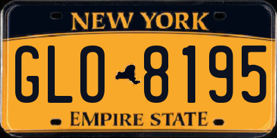 NY license plate GLO8195