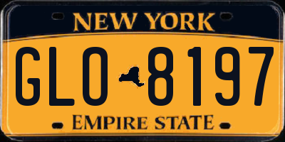 NY license plate GLO8197