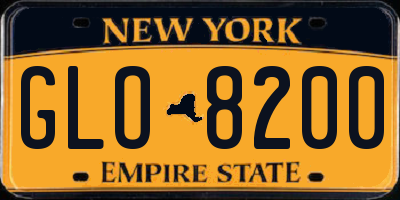 NY license plate GLO8200