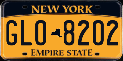 NY license plate GLO8202