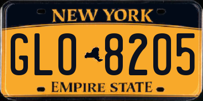 NY license plate GLO8205