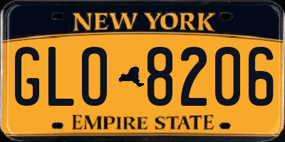 NY license plate GLO8206