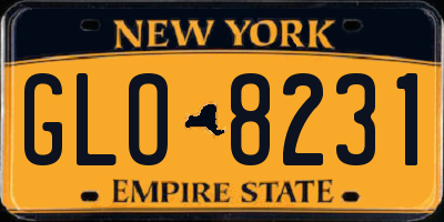 NY license plate GLO8231