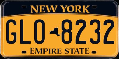 NY license plate GLO8232