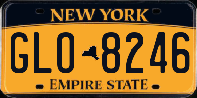 NY license plate GLO8246