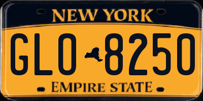 NY license plate GLO8250