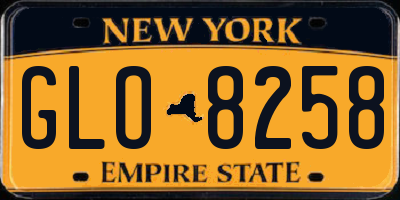 NY license plate GLO8258