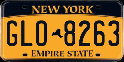 NY license plate GLO8263