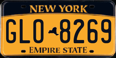 NY license plate GLO8269