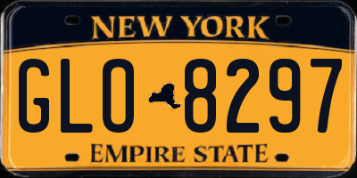 NY license plate GLO8297