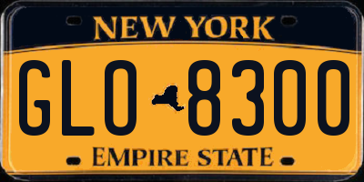 NY license plate GLO8300